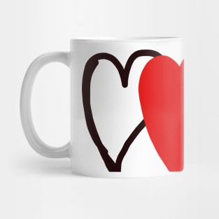 red black heart design Mug